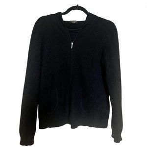 Black Vintage Hooded Cashmere Sweater, Size Large